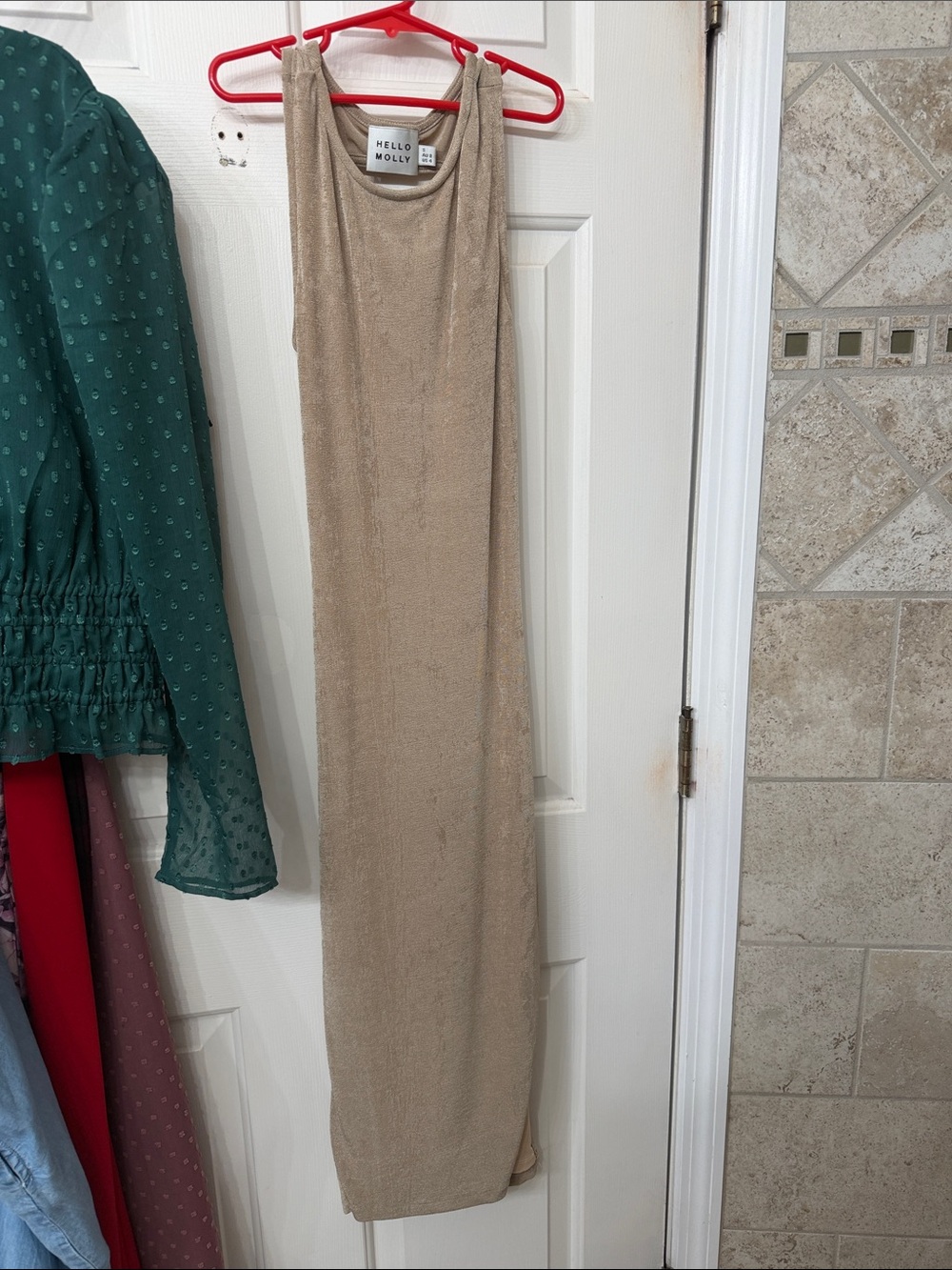 Hello Molly Beige Sleeveless Maxi Dress